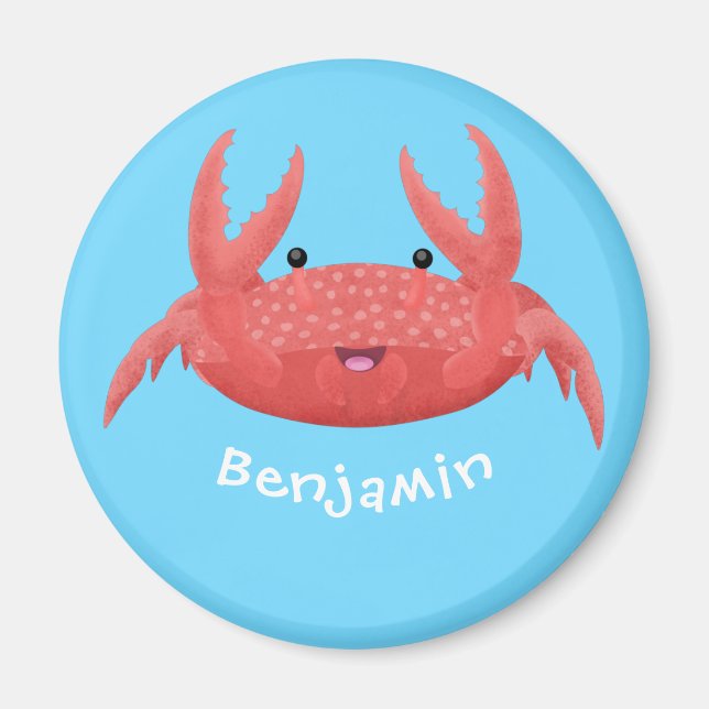Aimant Caricature de crabe rouge cuite (Devant)