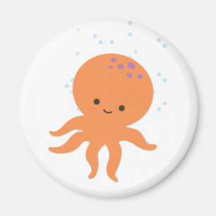 Aimant Caricature de la pieuvre mignonne