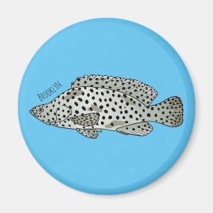 Aimant Caricature de poissons de mérou à bosse