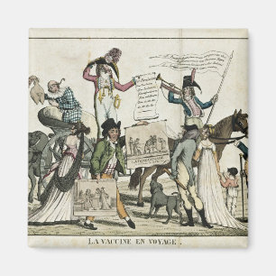Aimant Caricature des charlatans offrant des vaccins