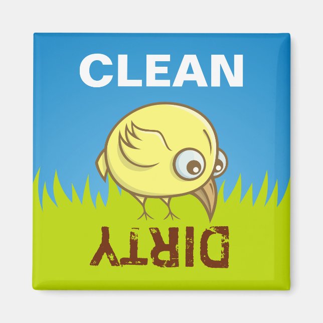 Aimant Caricature d'oiseau jaune (Devant)