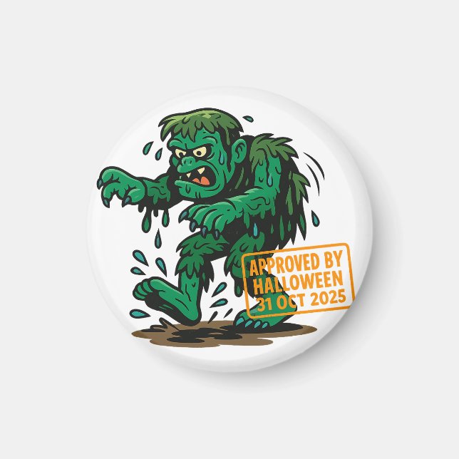 Aimant Caricature du monstre des marais - Approuvée pour  (Devant)