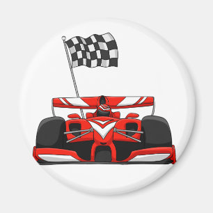 Aimant Caricature extrême de la voiture de course Choisi