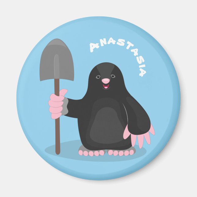 Aimant Caricature mole joyeux (Devant)