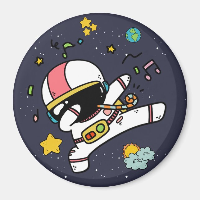 Aimant Caricature spatiale astronaute (Devant)