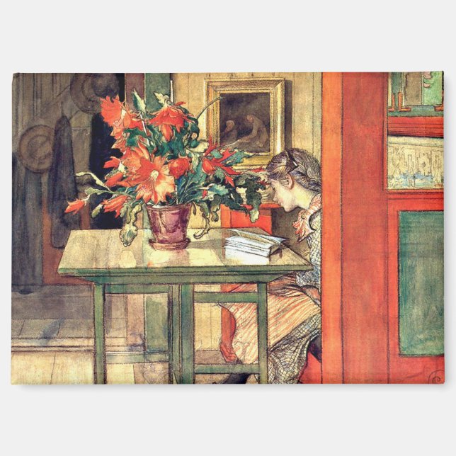 Aimant Carl Larsson - Lisbeth Reading, célèbre peinture, (Recto)