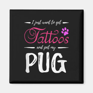 Aimant Carlin Amoureux des chiens Tattoo drôle Chien mama
