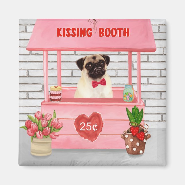 Aimant Carlin Chien Valentine's Day Kissing Booth (Devant)