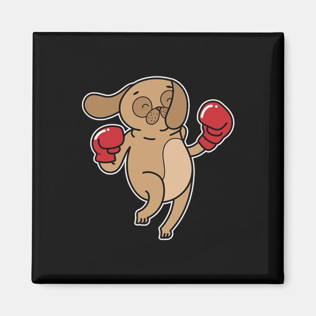 Aimant Carlin Dog fait la boxe (Devant)