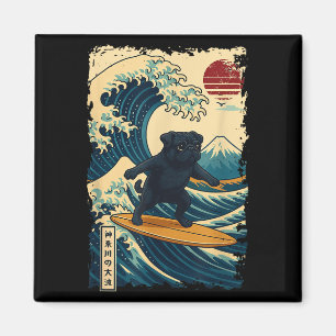 Aimant Carlin noir Japonais Kanagawa Wave Surf Japon Mama
