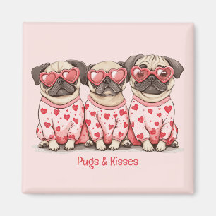 Aimant Carlins Et Baisers Valentines Jour Carlin Chiens