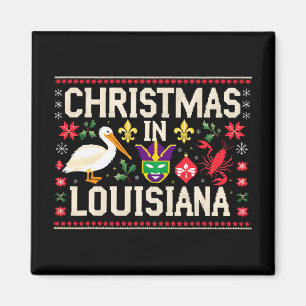 Aimant Carnaval de Noël rétro en Louisiane Mardi Gras Hol