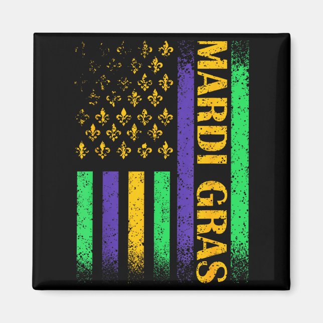 Aimant Carnaval Mardi Gras Usa Graphisme Américain (Devant)