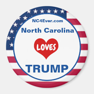 Aimant Caroline du Nord ADORE TRUMP Frigo Patriotique