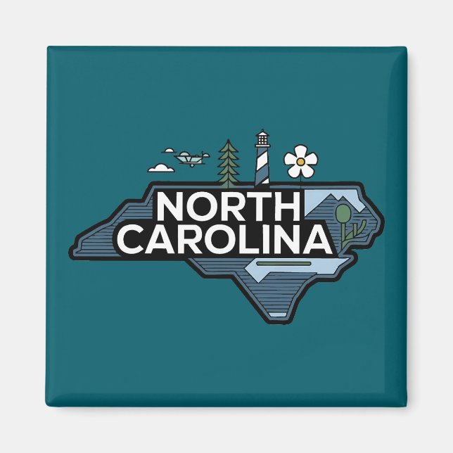 Aimant Caroline du Nord, États-Unis d'Amérique (Devant)