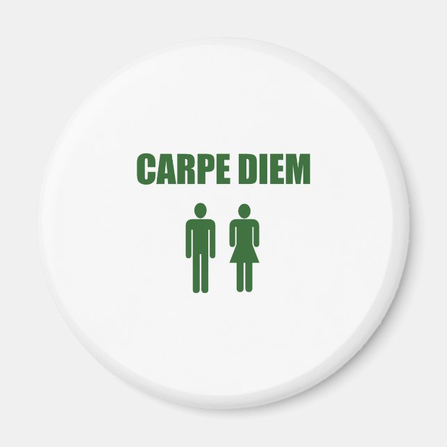 Aimant Carpe Diem (texte vert garçon & fille) (Devant)
