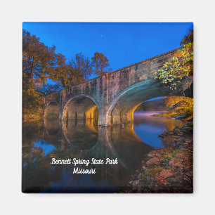 Aimant Carré au crépuscule du pont de printemps Be