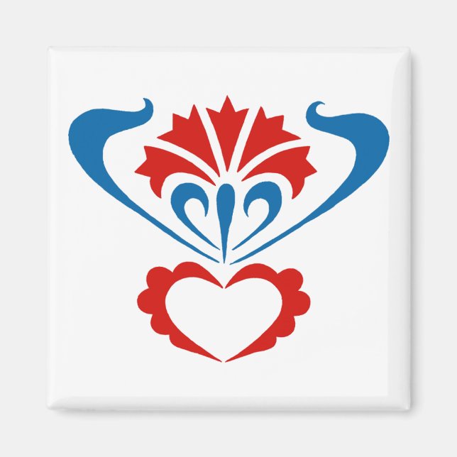 Aimant carré Avec Motif Ornemental Slovène (Devant)