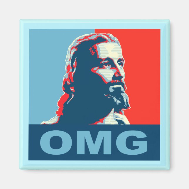 Aimant Carré d'aimant Jesus OMG (Devant)