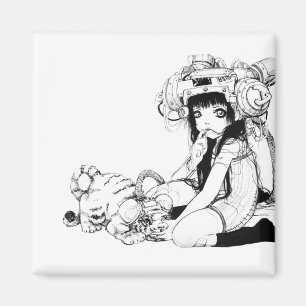 Aimant carré d'amis symbiotiques