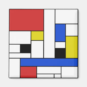 Aimant carré de 2 pouces Mondrian Lines