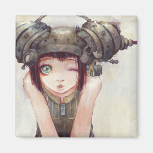 Aimant carré de clin d'oeil