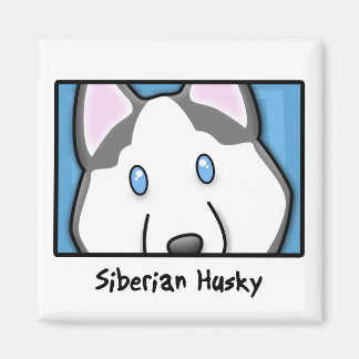Aimant Carré de dessin Siberian Husky