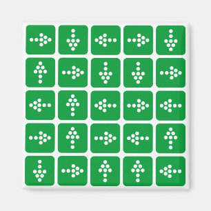 Aimant CARRÉ de flèche LED vert