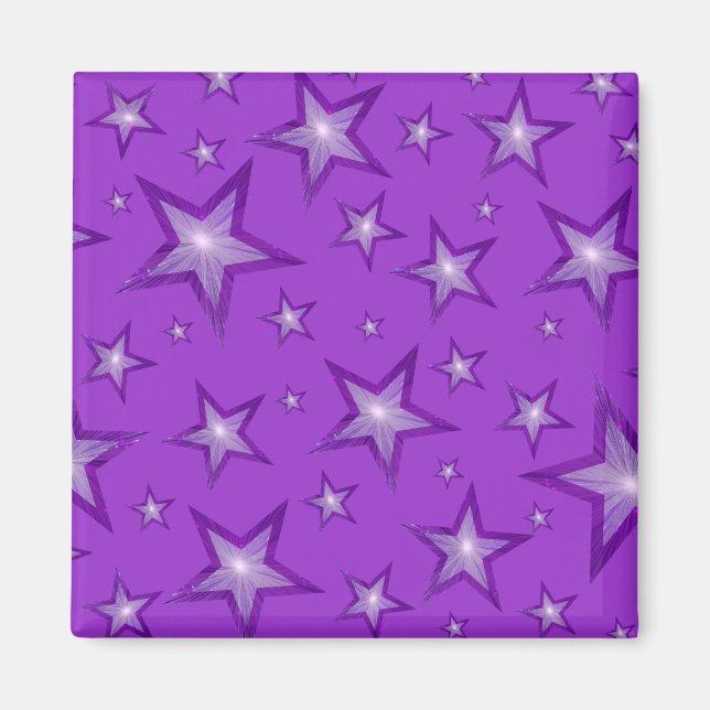 Aimant Carré de frigidaire Purple Star (Devant)