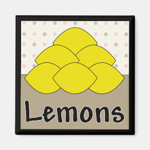 Aimant carré de la série 4 de citrons