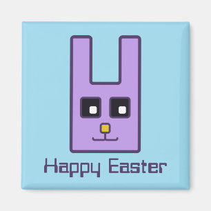 Aimant carré de lapin de Pâques
