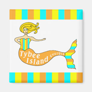 Aimant Carré de sirène d'île de Tybee, la Géorgie