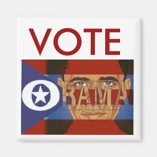Aimant carré d'Obama de vote