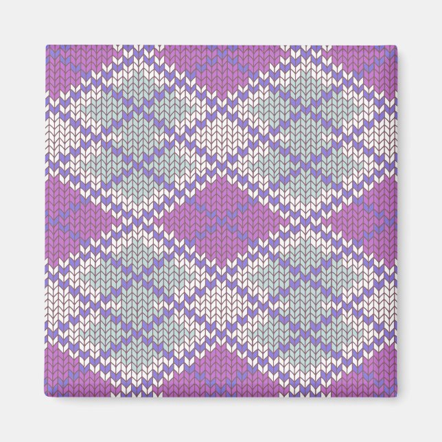 AIMANT CARRÉ EN MAILLE ARGYLE LILAS (Devant)
