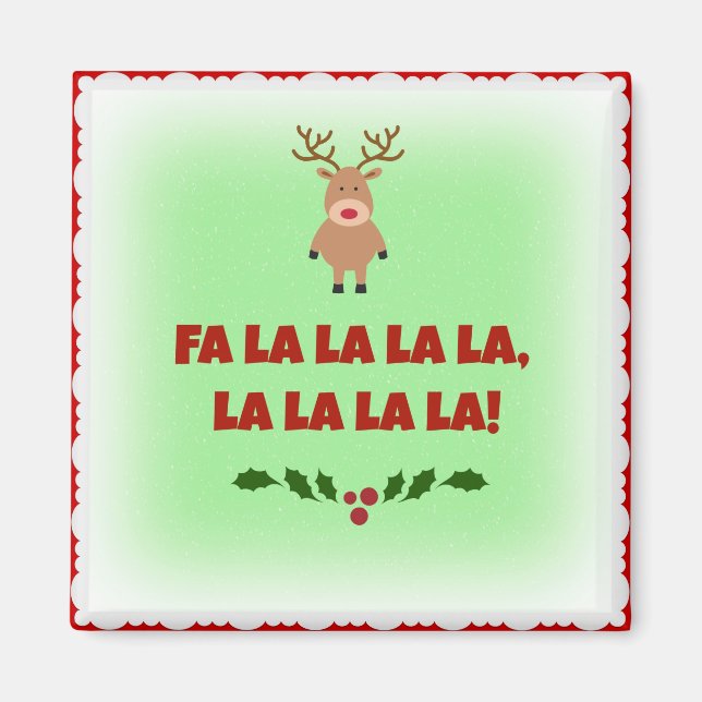 Aimant Carré Fa La La La La Noël (Devant)