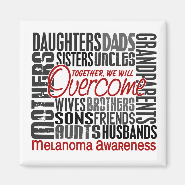 Aimant Carré familial Melanoma (Devant)