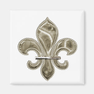 Aimant Carré Gold Fleur de Lis
