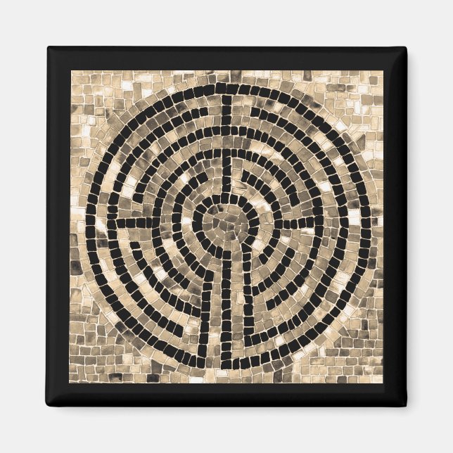 Aimant carré LABYRINTH V - Noir (Devant)