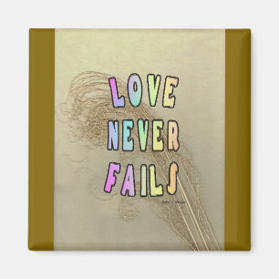 Aimant Carré Love Never Fails