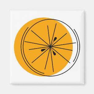 Aimant Carré magnétique Citrus Orange