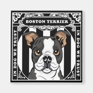 Aimant Carré mignon d'aimant de Boston Terrier