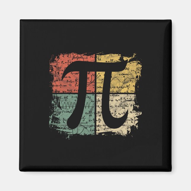 Aimant Carré Pi Symbole Cadeau Math Equations Pi Jour Tea (Devant)