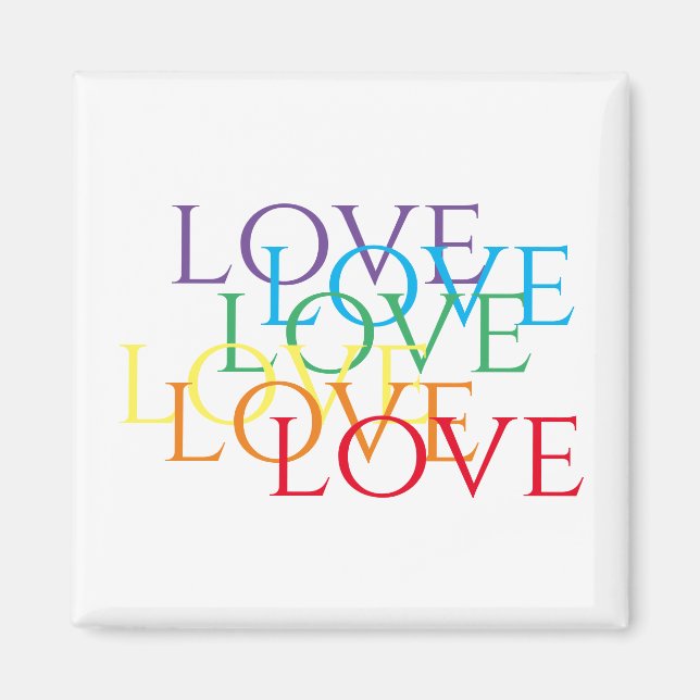 Aimant carré RAINBOW LOVE (Devant)