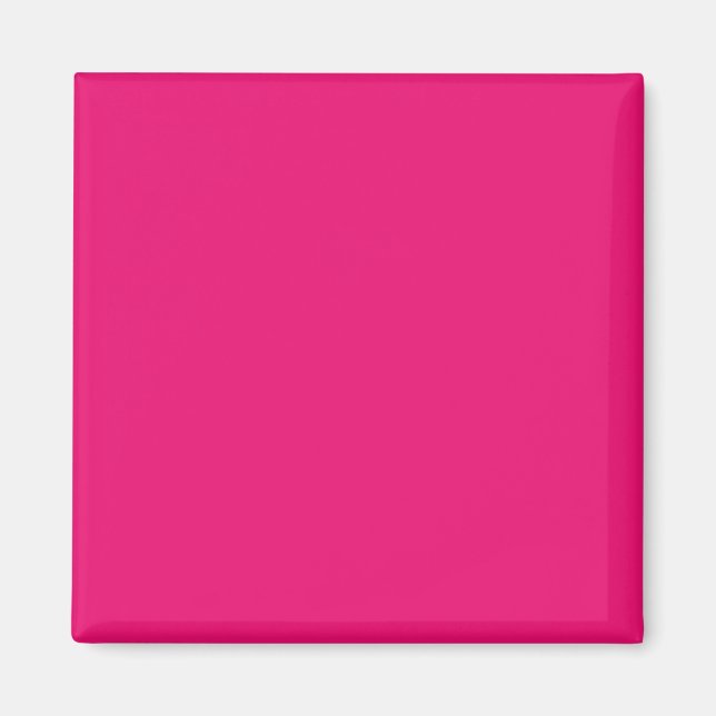 Aimant carré rose chaud (Devant)