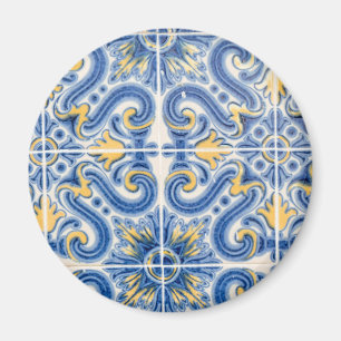 Aimant Carreau bleu et jaune, Portugal