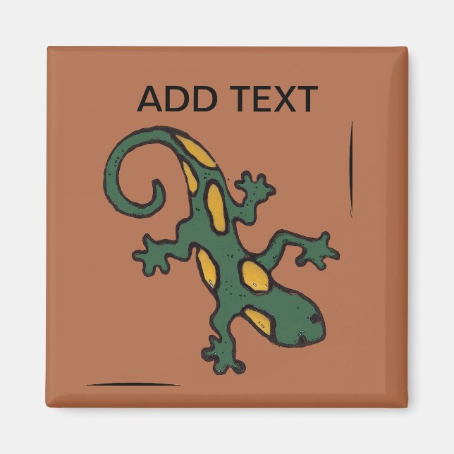 Aimant Carreau Gecko mexicain, ajouter du texte (Devant)