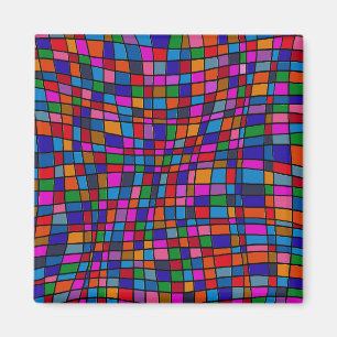 Aimant Carreaux de mosaïque colorés Motif