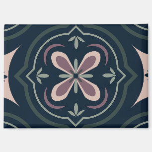Aimant carreaux géométriques floraux de couleur terreuse