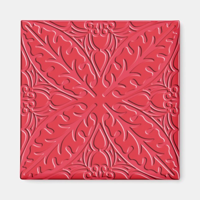 Aimant Carreaux marocains - cinnabar rouge (Devant)