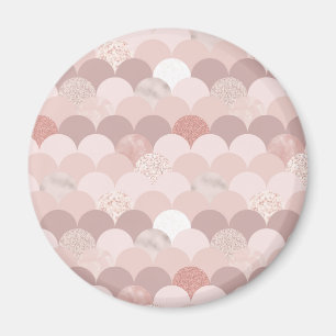 Aimant Carreaux or rose et rose
